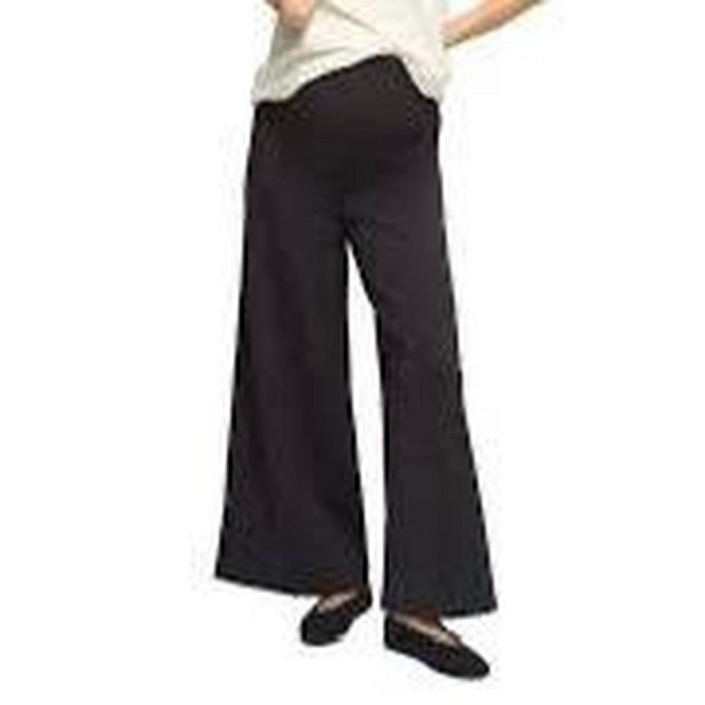 Ingrid & Isabel Maternity Black Wide Leg Pants with Elastic Waistband